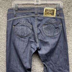 Vintage Y2K Apple Bottom Jeans Womens 9/10 32x32 Flare Rhinestone Embroidered OG